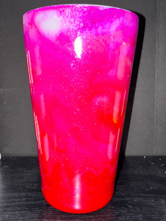 Glass pink vase