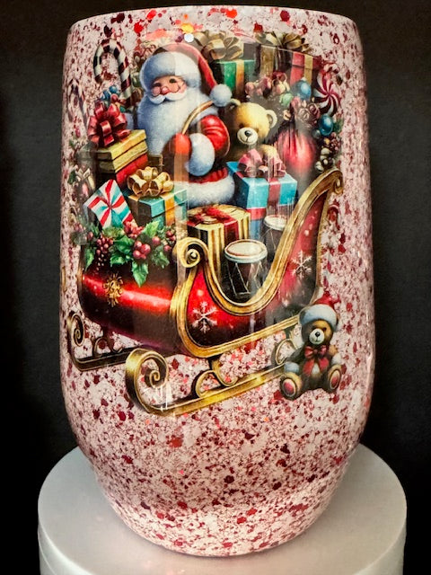 16oz Santa Wine Glass
